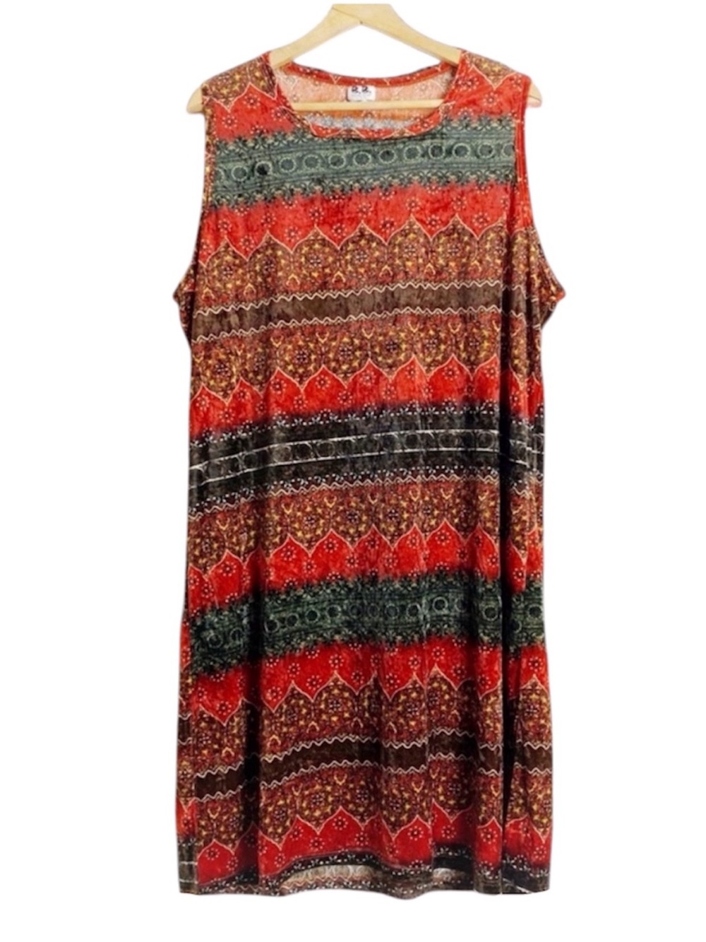 Vintage B.B Apparel Bohemian Velvet Stretch Tank Dress